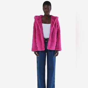Apparis faux fur jacket - confetti pink!